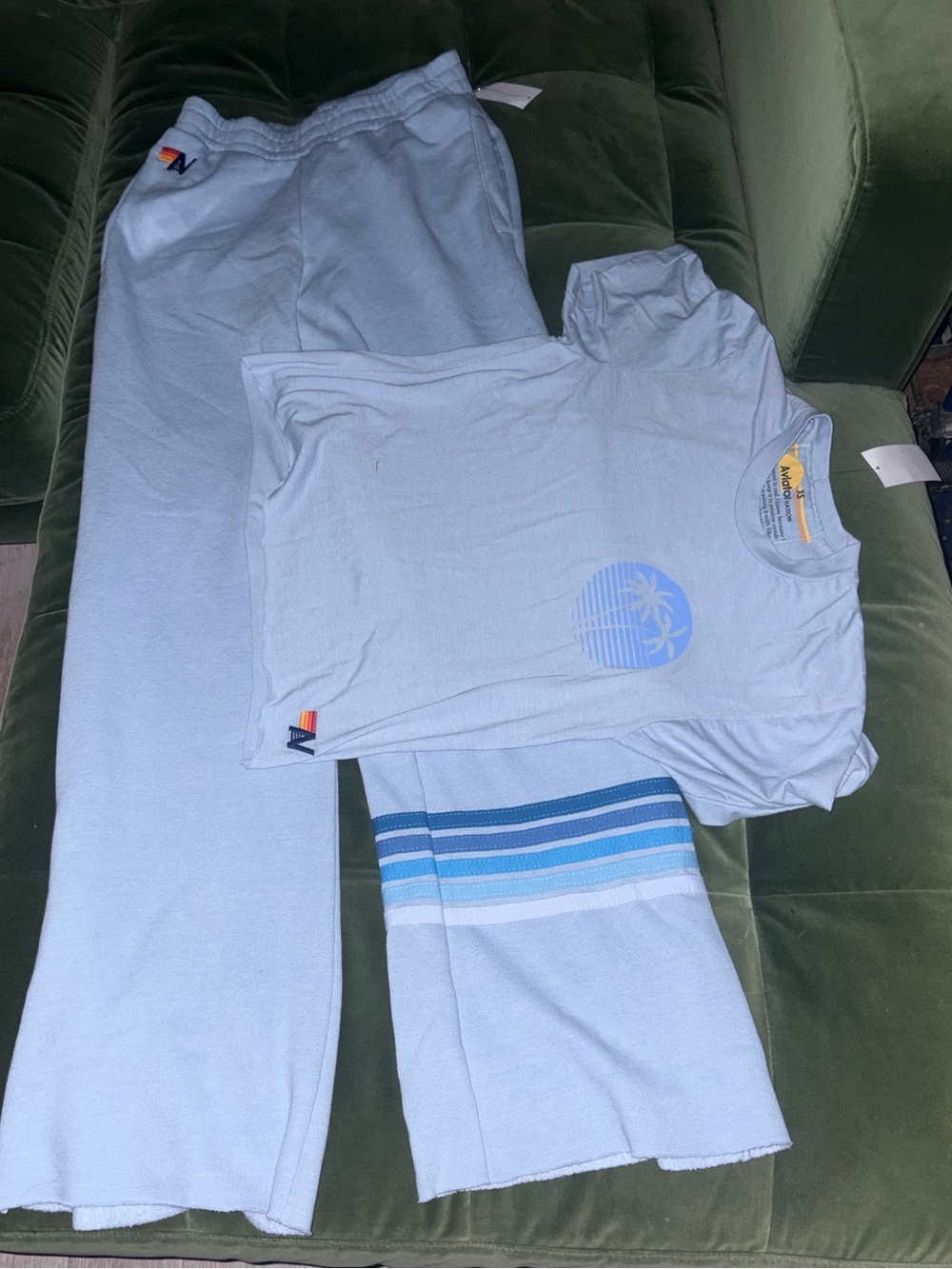 Aviator Nation xs set wide leg pants